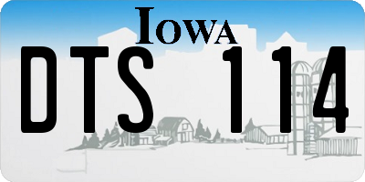 IA license plate DTS114