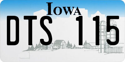 IA license plate DTS115
