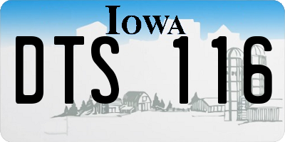IA license plate DTS116