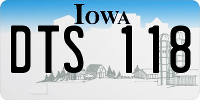 IA license plate DTS118