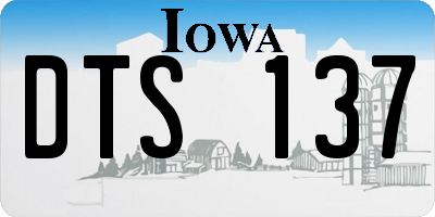 IA license plate DTS137