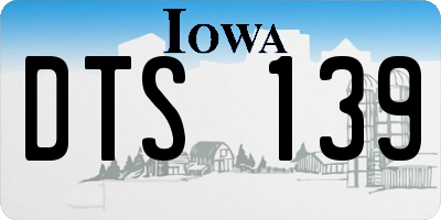 IA license plate DTS139