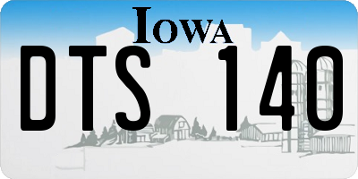 IA license plate DTS140