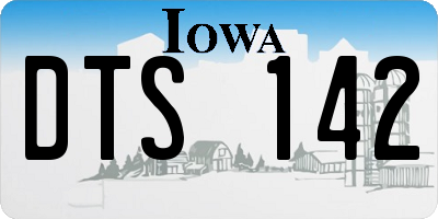 IA license plate DTS142