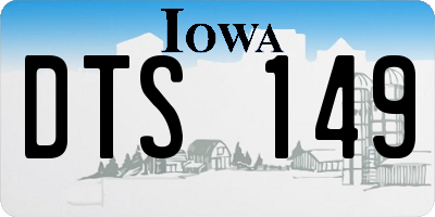IA license plate DTS149