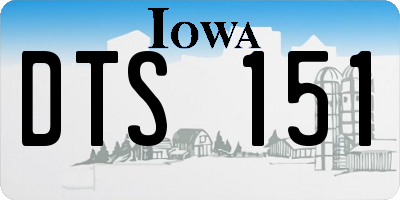 IA license plate DTS151