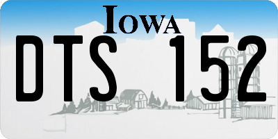 IA license plate DTS152