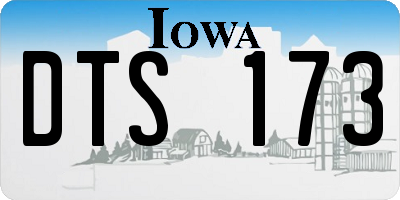 IA license plate DTS173