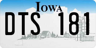 IA license plate DTS181