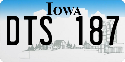 IA license plate DTS187