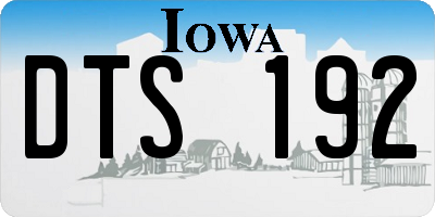 IA license plate DTS192