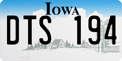 IA license plate DTS194