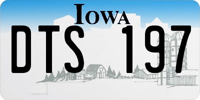 IA license plate DTS197