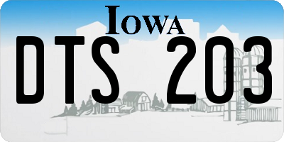 IA license plate DTS203