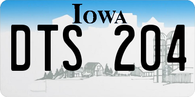 IA license plate DTS204