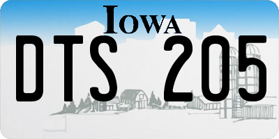 IA license plate DTS205