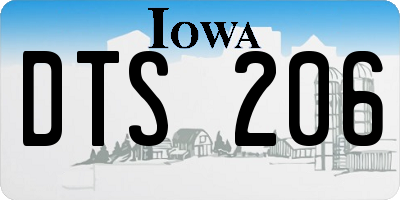 IA license plate DTS206