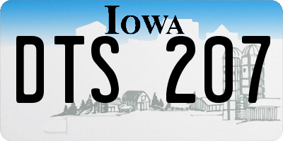 IA license plate DTS207