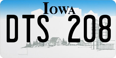 IA license plate DTS208