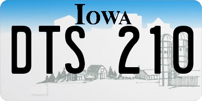 IA license plate DTS210