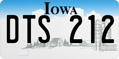 IA license plate DTS212