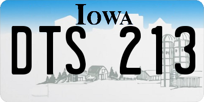 IA license plate DTS213