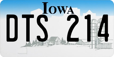 IA license plate DTS214