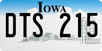 IA license plate DTS215