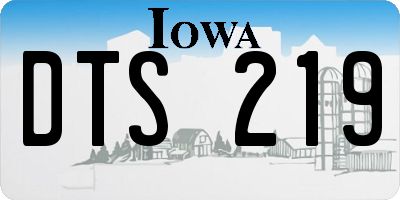IA license plate DTS219