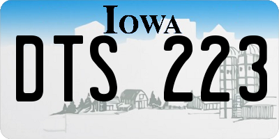 IA license plate DTS223