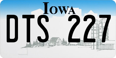 IA license plate DTS227