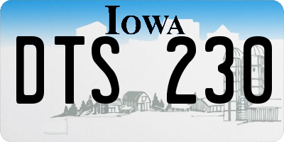 IA license plate DTS230