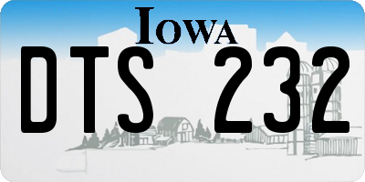IA license plate DTS232