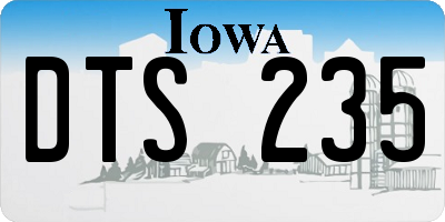 IA license plate DTS235