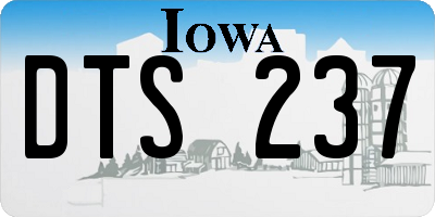 IA license plate DTS237