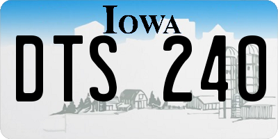 IA license plate DTS240
