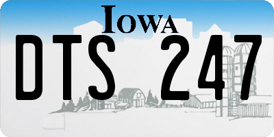 IA license plate DTS247