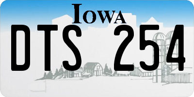 IA license plate DTS254