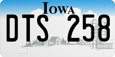 IA license plate DTS258