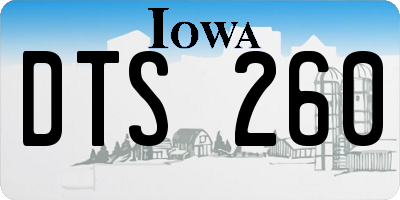 IA license plate DTS260