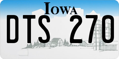 IA license plate DTS270