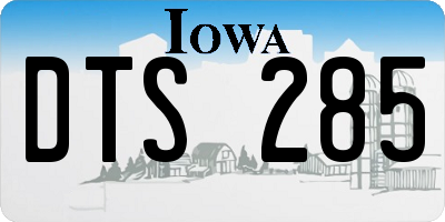 IA license plate DTS285