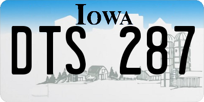IA license plate DTS287