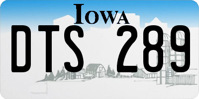 IA license plate DTS289