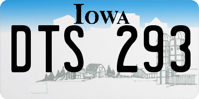 IA license plate DTS293