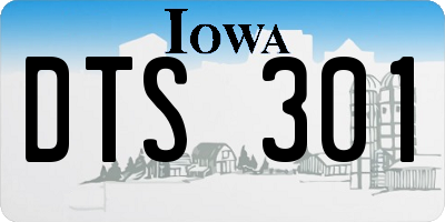 IA license plate DTS301