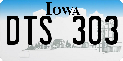 IA license plate DTS303