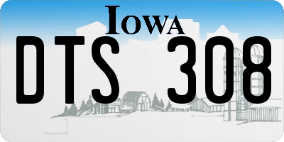 IA license plate DTS308