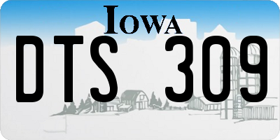 IA license plate DTS309