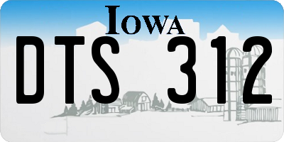 IA license plate DTS312